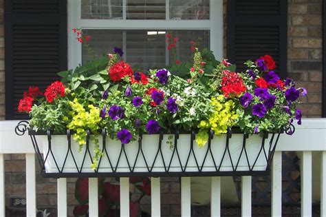 metal flower window boxes|deck railing window boxes.